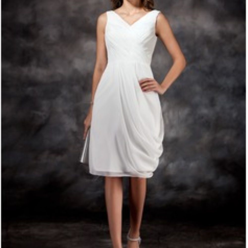 JJs House Knee-Length Chiffon Dress Navy - Picture 6 of 7